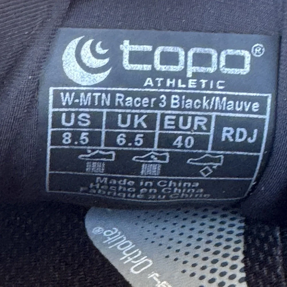 Size 8.5 - Topo MTN Racer 3 Women's Trail Running Shoes Sneakers Black/Mauve - Picture 5 of 10